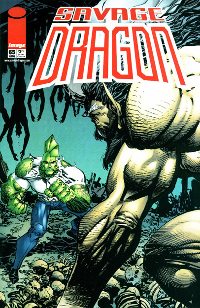 The cover to Savage Dragon #65 (August 1999)